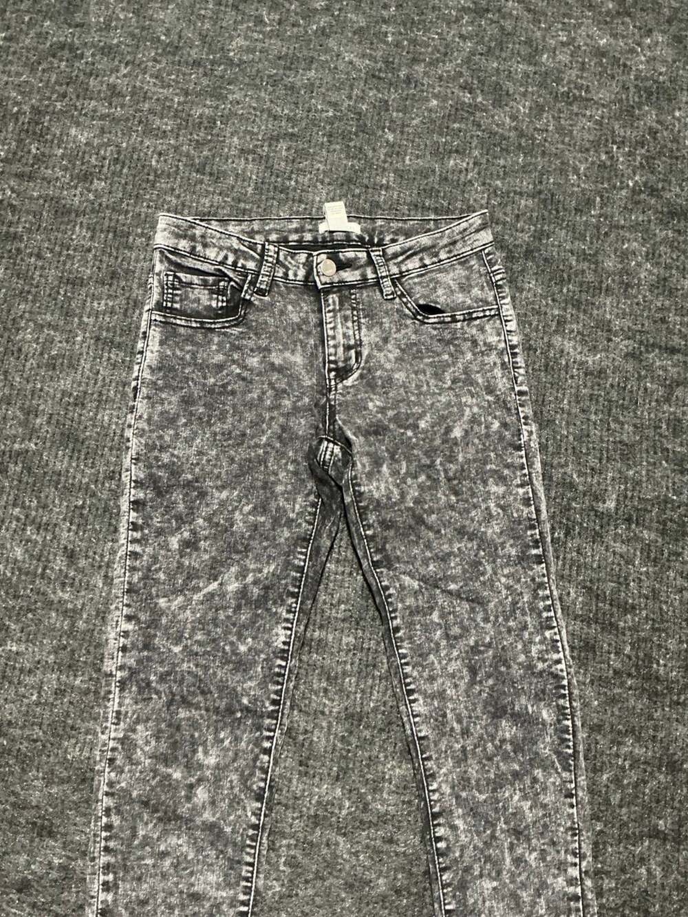 Forever 21 Acid Wash Skinny Jeans Womens Size 27 Black 5 Pockets